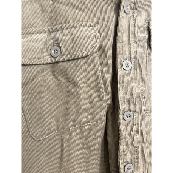 Mens Jacket Coat Tan Corduroy Fleece Lined 2XL Trucker Chore Button Up Pockets - Picture 3 of 13